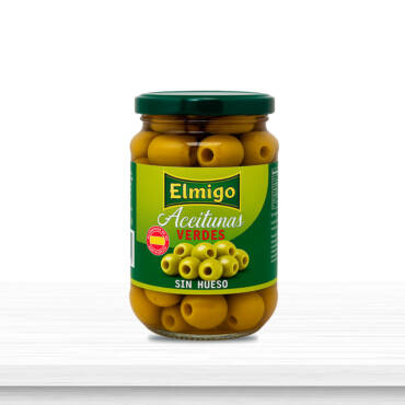 Aceitunas Verdes Sin Hueso en Frasco Elmigo 350g/12