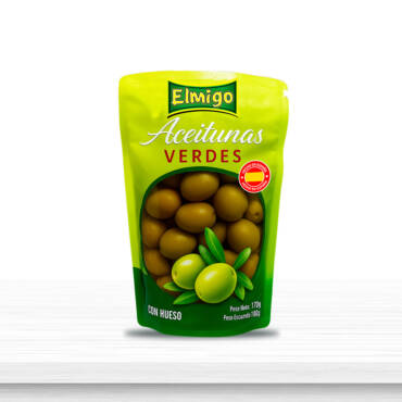 Aceitunas Verdes Con Hueso Doypack Elmigo 170g/36